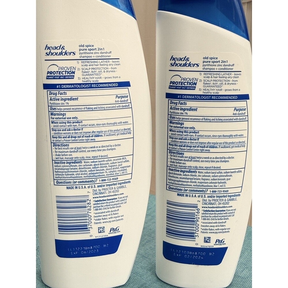 Head & Shoulders, 2 In 1 Old Spice Pure Sport, 12.8 & 8.45 Oz 2 Pack Dandruff - Picture 4 of 6